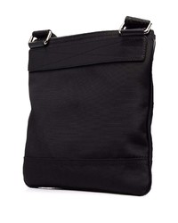 Черная сумка почтальона из плотной ткани от Moschino