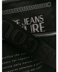 Черная сумка почтальона из плотной ткани от VERSACE JEANS COUTURE