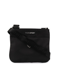 Черная сумка почтальона из плотной ткани от Plein Sport