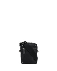 Черная сумка почтальона из плотной ткани от Valentino