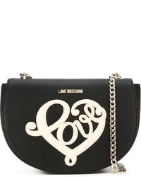 Женская черная сумка с вышивкой от Love Moschino