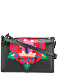 Женская черная сумка с геометрическим рисунком от Loewe