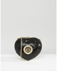 Женская черная сумка с пайетками от Love Moschino