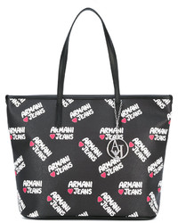 Женская черная сумка с принтом от Armani Jeans