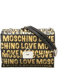 Женская черная сумка с принтом от Love Moschino