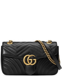 Женская черная сумка с узором зигзаг от Gucci