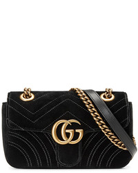 Женская черная сумка с узором зигзаг от Gucci