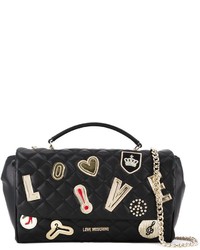 Женская черная сумка с украшением от Love Moschino