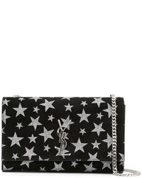 Женская черная сумка со звездами от Saint Laurent