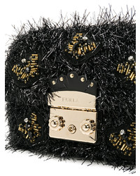 Черная сумка через плечо из бисера от Furla