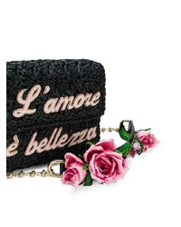 Черная сумка через плечо из плотной ткани с украшением от Dolce & Gabbana
