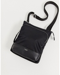 Черная сумка через плечо из плотной ткани от Knomo