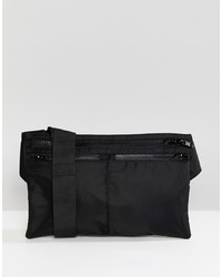Черная сумка через плечо из плотной ткани от Weekday