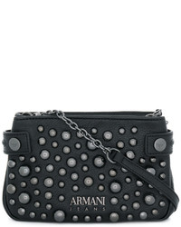 Черная сумка через плечо с шипами от Armani Jeans