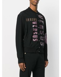 Мужская черная университетская куртка с принтом от Versus