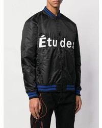 Мужская черная университетская куртка с принтом от Études