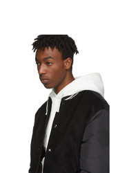 Мужская черная университетская куртка от Moncler