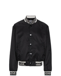 Мужская черная университетская куртка от Dolce & Gabbana