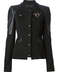 Женская черная университетская куртка от Philipp Plein
