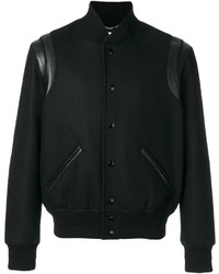 Мужская черная университетская куртка от Saint Laurent
