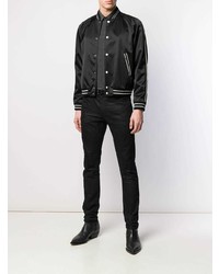 Мужская черная университетская куртка от Saint Laurent