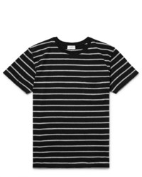 Мужская черная футболка в горизонтальную полоску от Saint Laurent