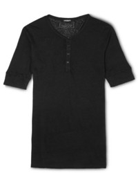 Мужская черная футболка на пуговицах от Balmain