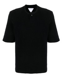 Мужская черная футболка на пуговицах от Bottega Veneta