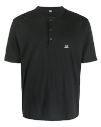 Мужская черная футболка на пуговицах от C.P. Company