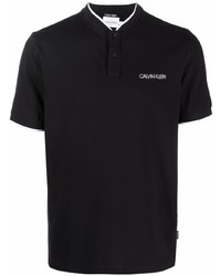 Мужская черная футболка на пуговицах от Calvin Klein
