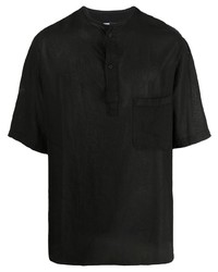 Мужская черная футболка на пуговицах от Costumein