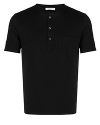 Мужская черная футболка на пуговицах от Cruciani