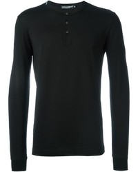 Мужская черная футболка на пуговицах от Dolce & Gabbana