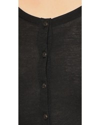 Женская черная футболка на пуговицах от J Brand