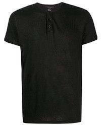 Мужская черная футболка на пуговицах от Majestic Filatures