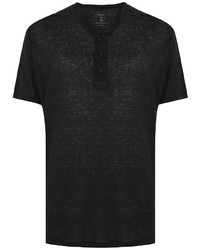 Мужская черная футболка на пуговицах от OSKLEN