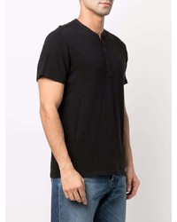 Мужская черная футболка на пуговицах от rag & bone