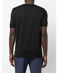 Мужская черная футболка на пуговицах от Sunspel