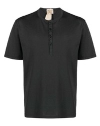 Мужская черная футболка на пуговицах от Ten C