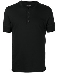 Мужская черная футболка на пуговицах от Tom Ford