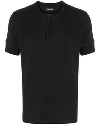 Мужская черная футболка на пуговицах от Tom Ford