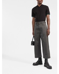Мужская черная футболка на пуговицах от Karl Lagerfeld