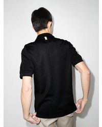 Мужская черная футболка-поло в вертикальную полоску от Prevu