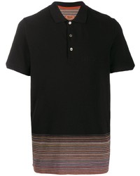 Мужская черная футболка-поло в горизонтальную полоску от Missoni