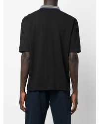 Мужская черная футболка-поло в горизонтальную полоску от Ahluwalia