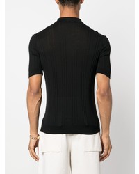 Мужская черная футболка-поло в горизонтальную полоску от Tagliatore