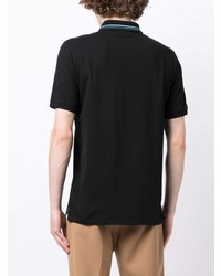Мужская черная футболка-поло в горизонтальную полоску от PS Paul Smith