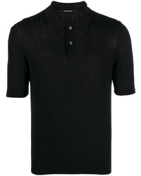 Мужская черная футболка-поло в горизонтальную полоску от Tagliatore