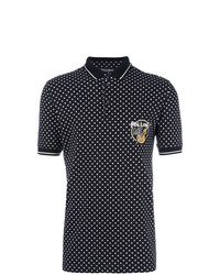 Мужская черная футболка-поло в горошек от Dolce & Gabbana