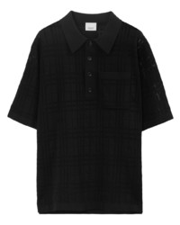 Мужская черная футболка-поло в клетку от Burberry